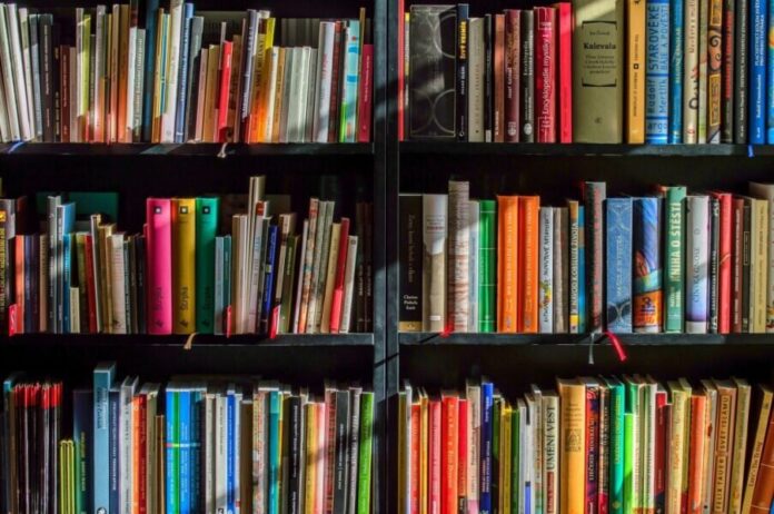 Bücher stehen in einer Bibliothek in den Regalen. Foto: pixabay